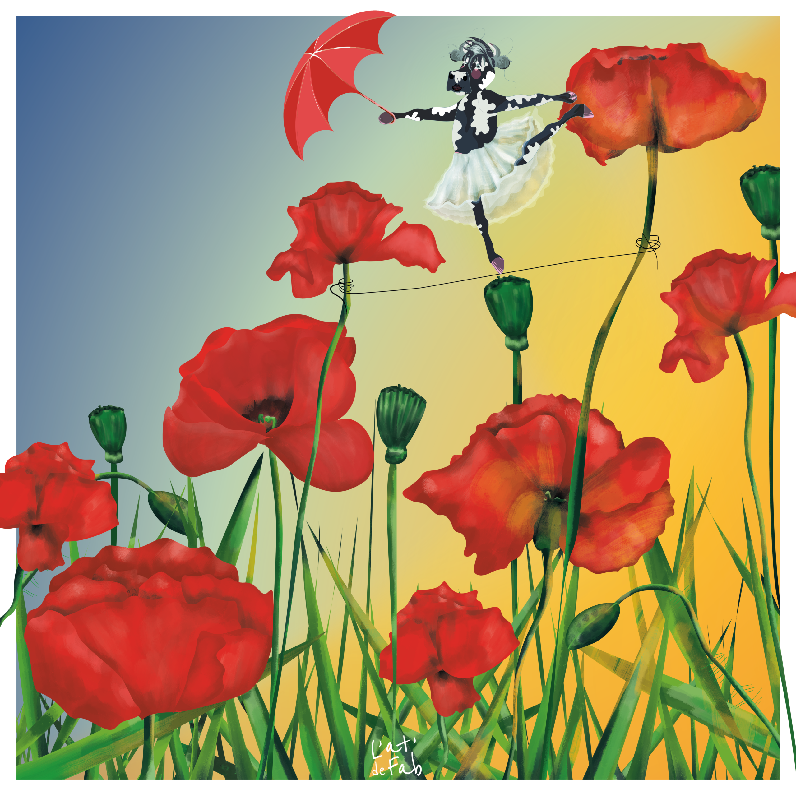 Illustration - Coquelicots et légèreté