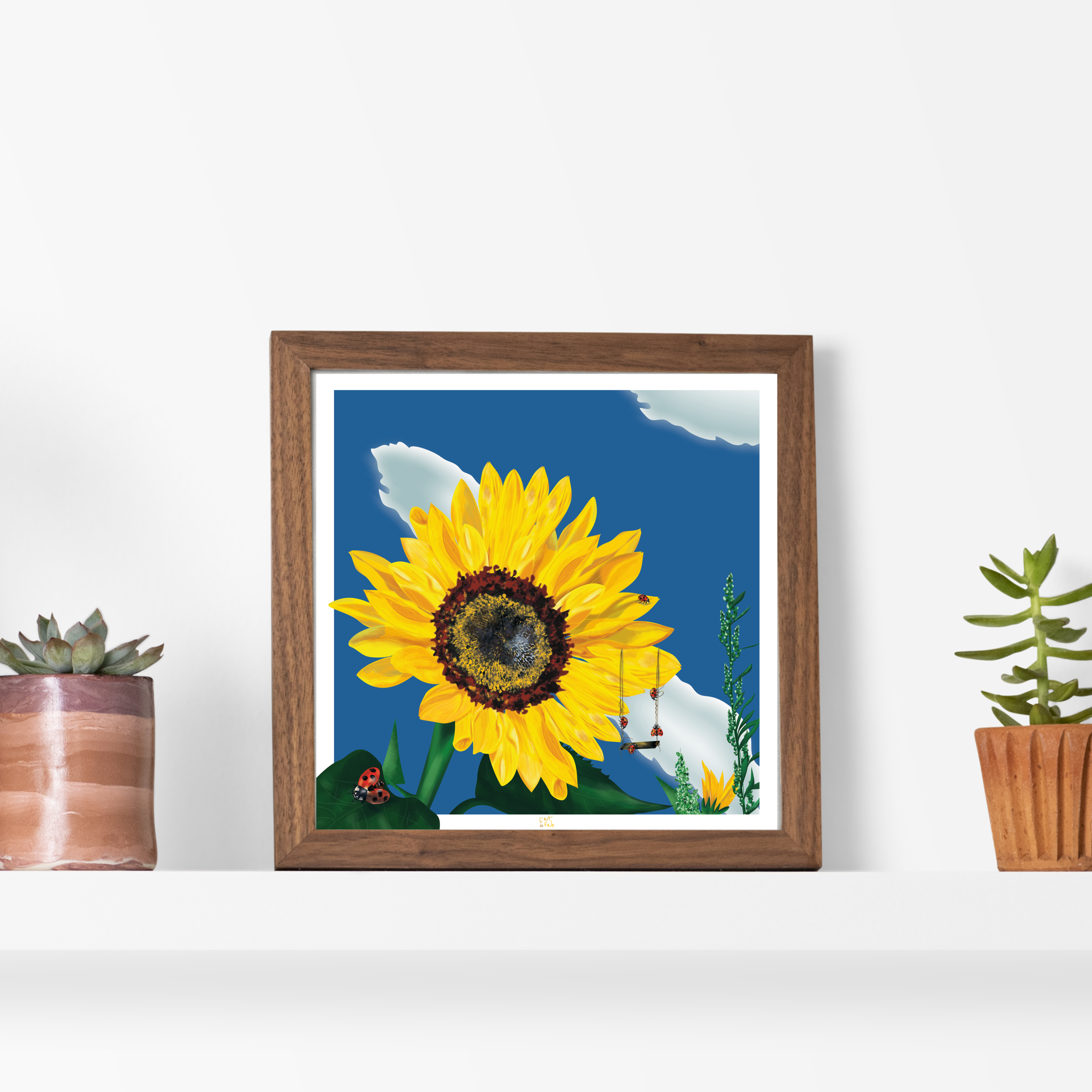 Illustration - Tournesol et coccinelles – Image 2