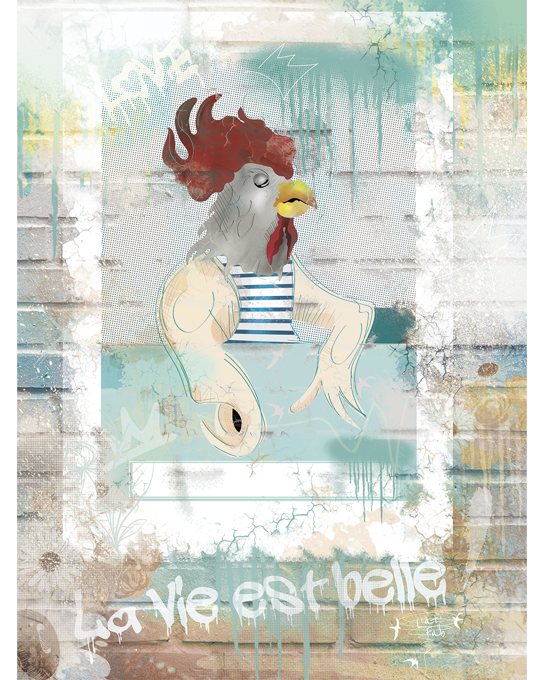 Illustration - Collection Street Art - Le Coq français